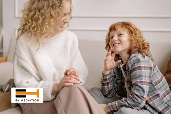 Happy mother and child after sorting child arrangements mediation Horncastle